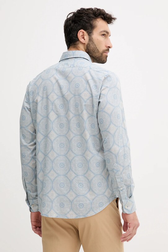 Îmbrăcăminte United Colors of Benetton cămașă din bumbac 5UBMUQ04A albastru