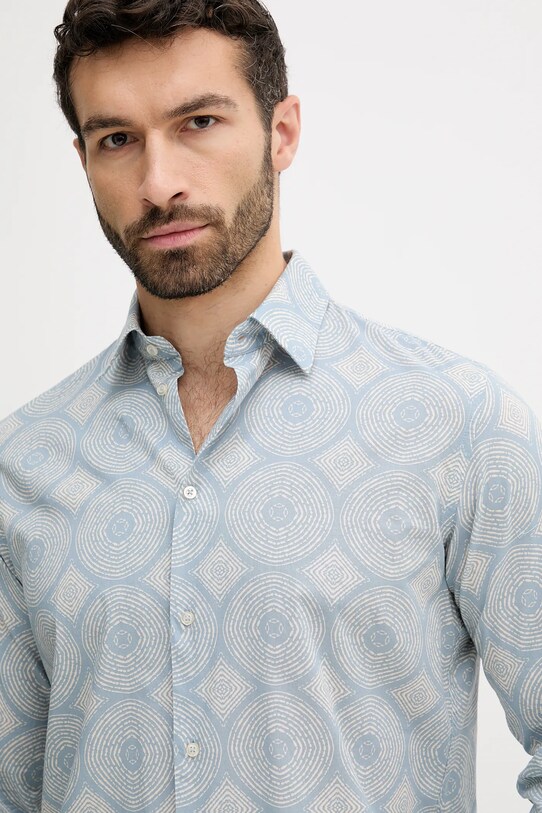 United Colors of Benetton cămașă din bumbac albastru 5UBMUQ04A