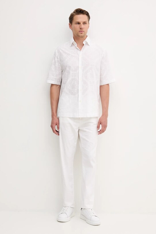 United Colors of Benetton koszula bawełniana 5UBMUQ05P biały SS25