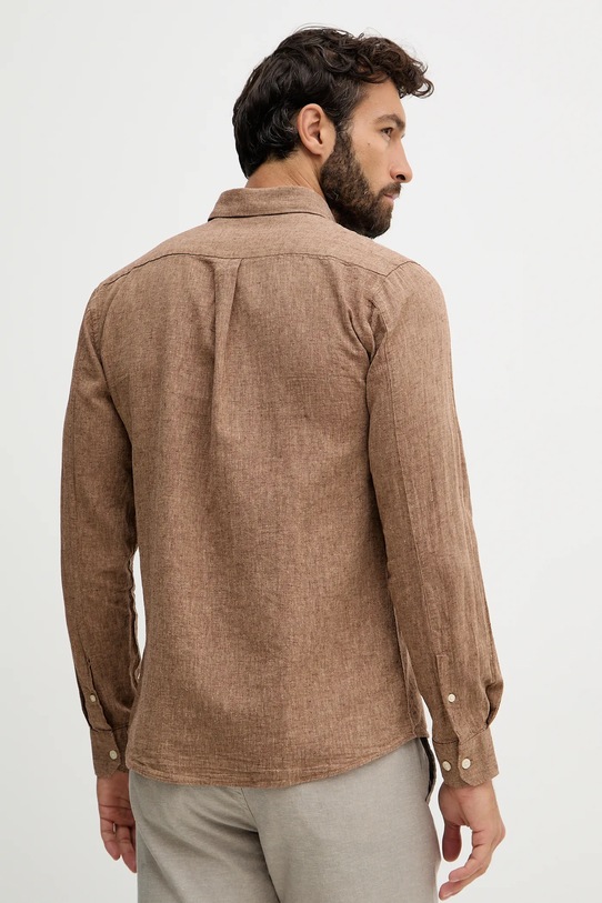 Lindbergh koszula lniana 30.220276 brązowy AW25