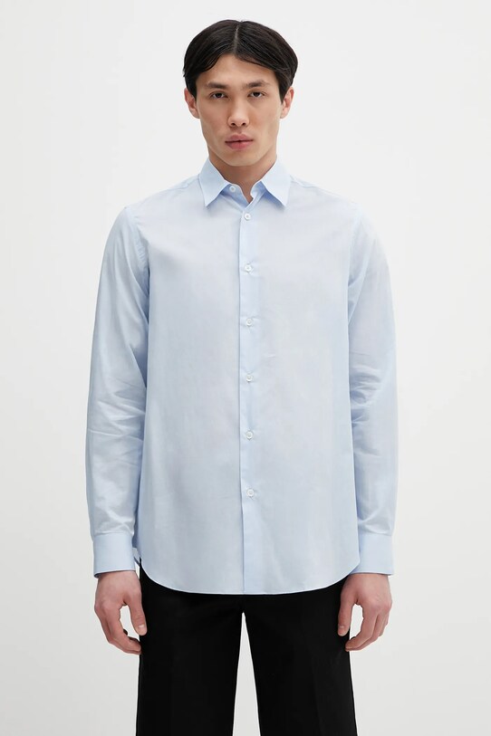 Paul Smith cămașă din bumbac lung albastru M1R.901U.P02649