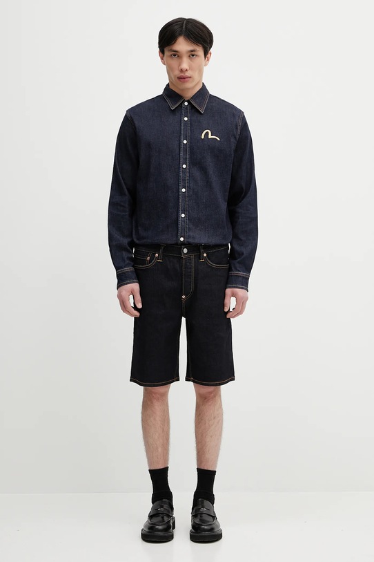 Evisu koszula jeansowa Hakutaku Daicock Printed Denim LS 2ESHTM5DL1146