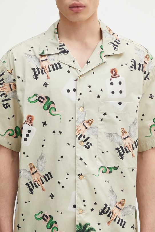 Palm Angels koszula bawełniana Pin Up Bowling zielony PMGG00AS25FAB0050B84