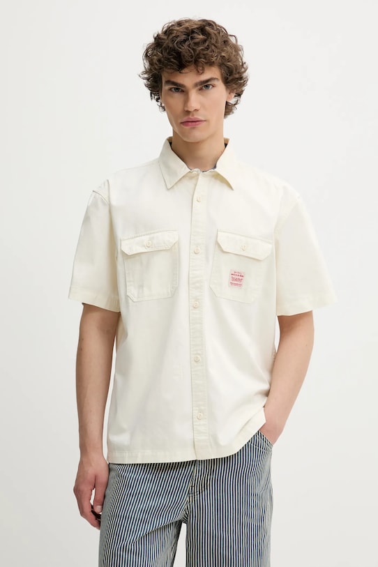 Levi's cămașă din bumbac SS DALTON WORKER WW scurt bej 001TA