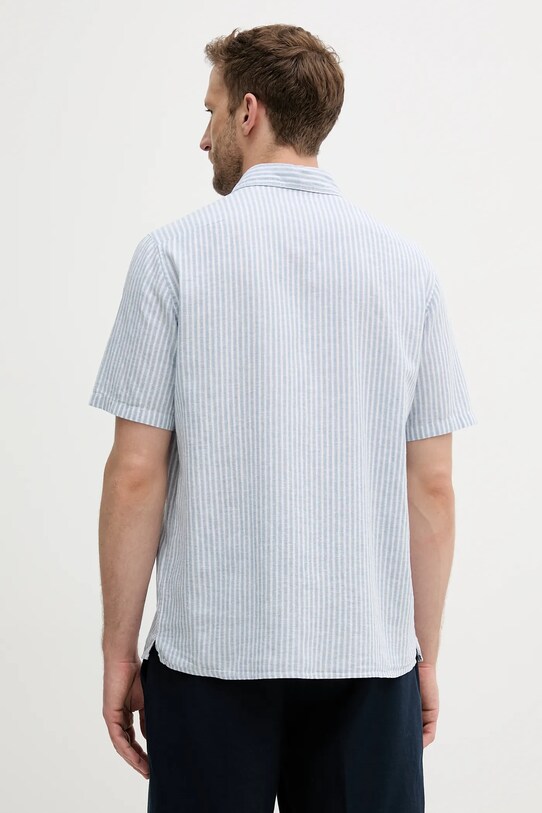 Sisley koszula lniana 51FCSQ03K niebieski SS25