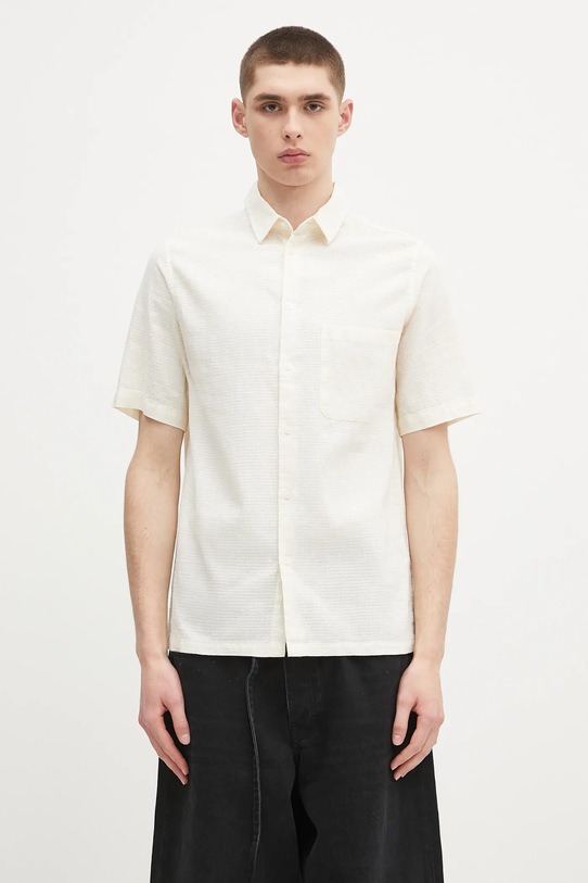 Lanena košulja Samsoe Samsoe Sataro regular bež M25100063