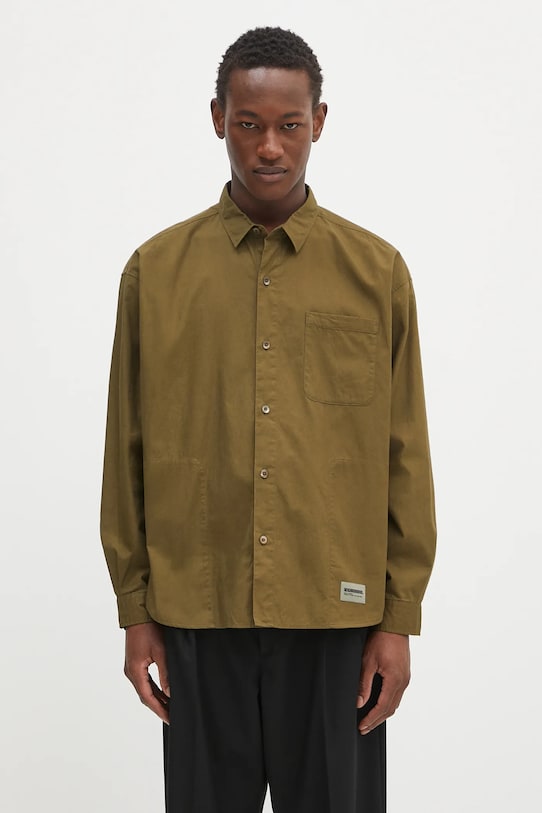 NEIGHBORHOOD cotton shirt Plain Shirt Ls cotton green 242SPNH.SHM02