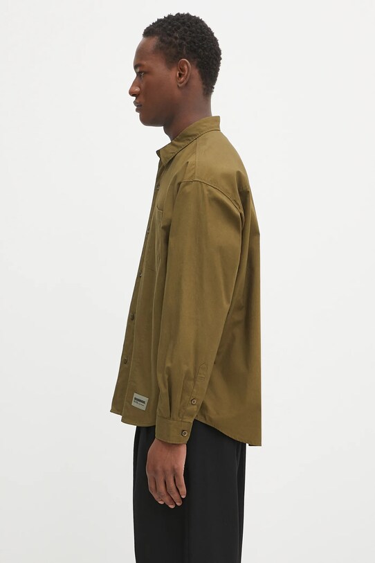 Βαμβακερό πουκάμισο NEIGHBORHOOD Plain Shirt Ls 242SPNH.SHM02 πράσινο SS25