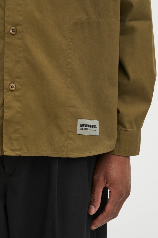 Βαμβακερό πουκάμισο NEIGHBORHOOD Plain Shirt Ls πράσινο 242SPNH.SHM02