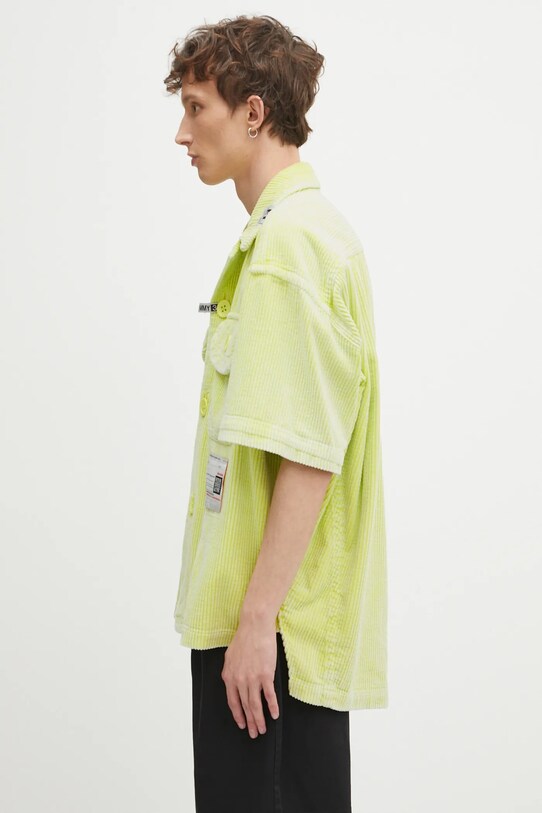 Maison MIHARA YASUHIRO koszula bawełniana Amateur Sewn S/S Shirts A14SH084 zielony SS25