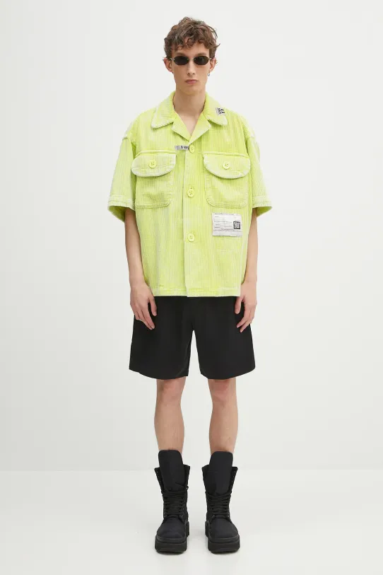 Maison MIHARA YASUHIRO koszula bawełniana Amateur Sewn S/S Shirts A14SH084 zielony