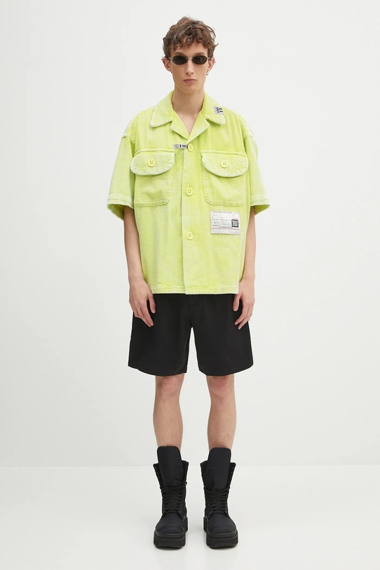 Бавовняна сорочка Maison MIHARA YASUHIRO Amateur Sewn S/S Shirts A14SH084 зелений