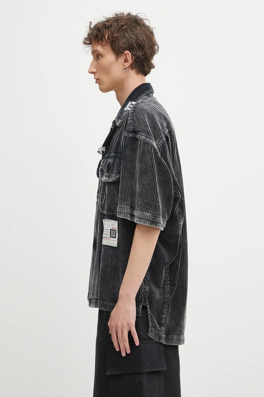 Бавовняна сорочка Maison MIHARA YASUHIRO Amateur Sewn S/S Shirts A14SH084 чорний SS25