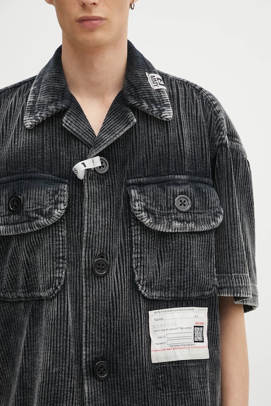 Бавовняна сорочка Maison MIHARA YASUHIRO Amateur Sewn S/S Shirts чорний A14SH084