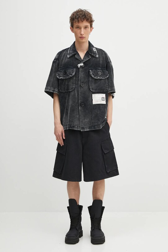 Maison MIHARA YASUHIRO koszula bawełniana Amateur Sewn S/S Shirts A14SH084 czarny