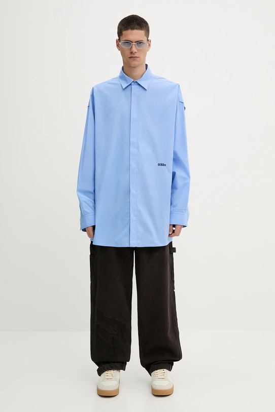 032C cotton shirt 'Please, Steam' S25.URW.1309.300 blue