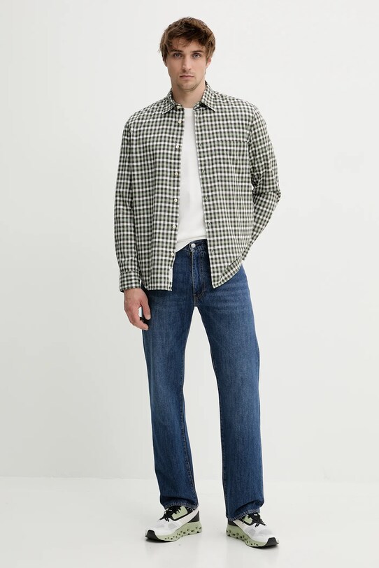 Marc O'Polo koszula bawełniana 520724542090 zielony SS25