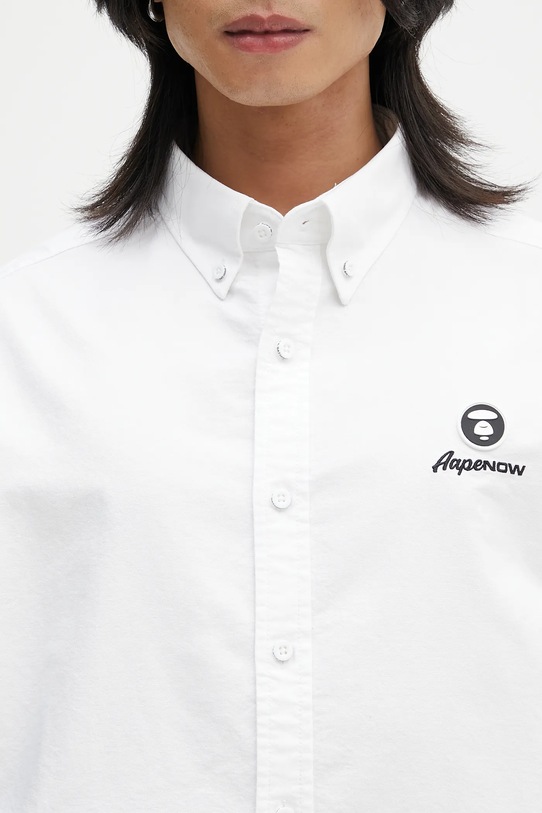 Бавовняна сорочка AAPE Now Long білий AAPSTM8512XXO