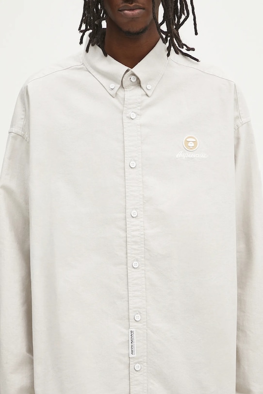 AAPE cămașă din bumbac Now Long bej AAPSTM8512XAO