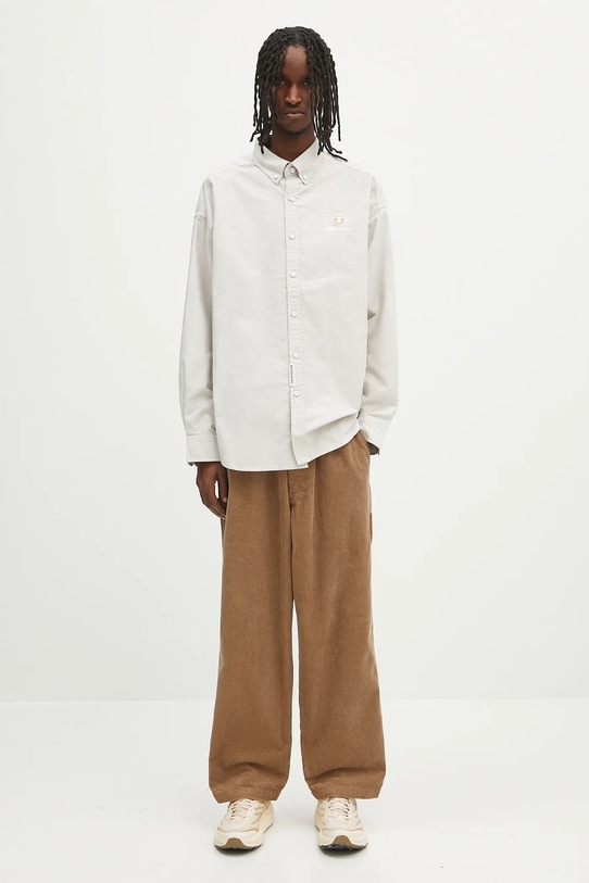 AAPE cămașă din bumbac Now Long AAPSTM8512XAO bej