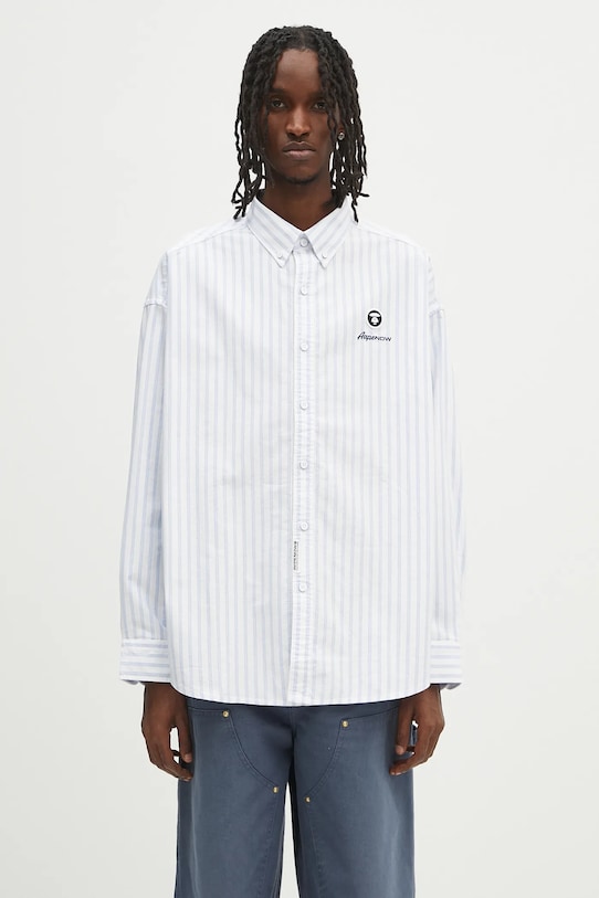 Бавовняна сорочка AAPE Now Long візерунок білий AAPSTM8513XXO