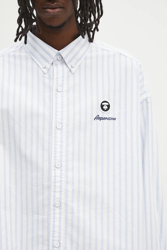 Бавовняна сорочка AAPE Now Long білий AAPSTM8513XXO