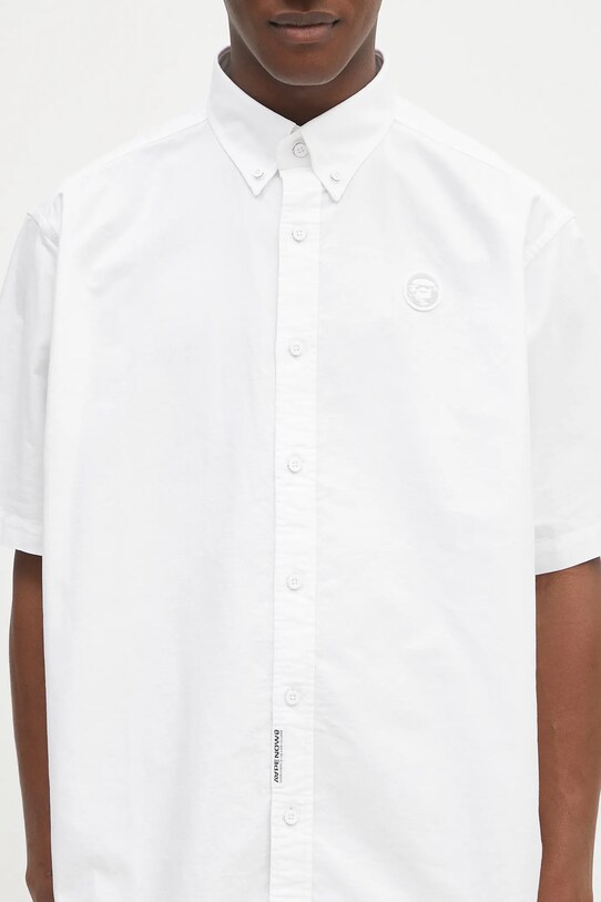 Памучна риза AAPE Now Short бял AAPSRM8516XXO