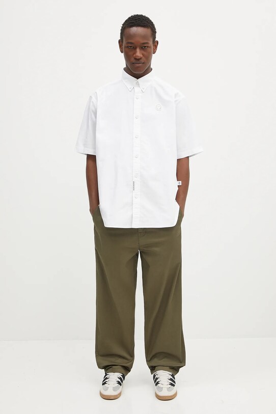 Памучна риза AAPE Now Short AAPSRM8516XXO бял