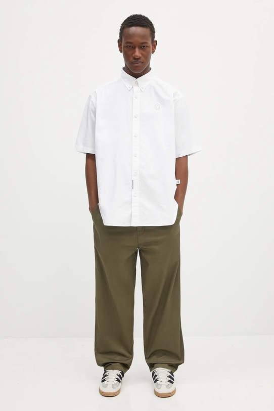 Bavlněná košile AAPE Now Short AAPSRM8516XXO bílá