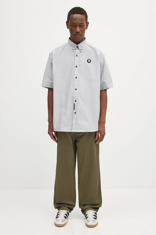 Βαμβακερό πουκάμισο AAPE Now Short AAPSRM8516XXO μαύρο