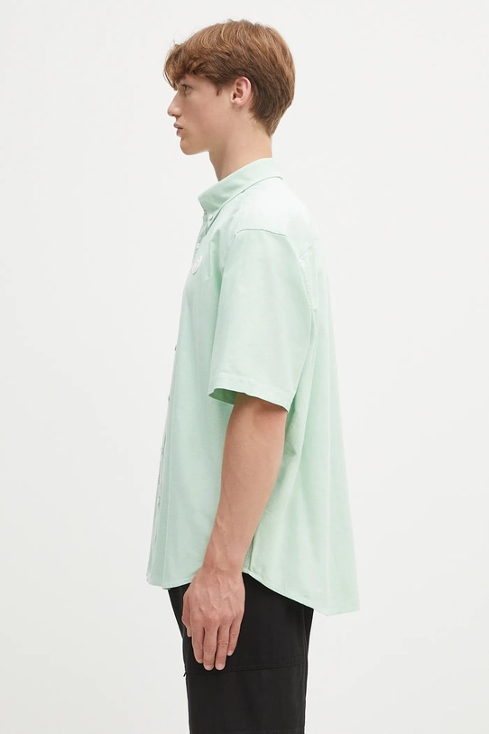 Pamučna košulja AAPE Now Short AAPSRM8516XAO zelena SS25