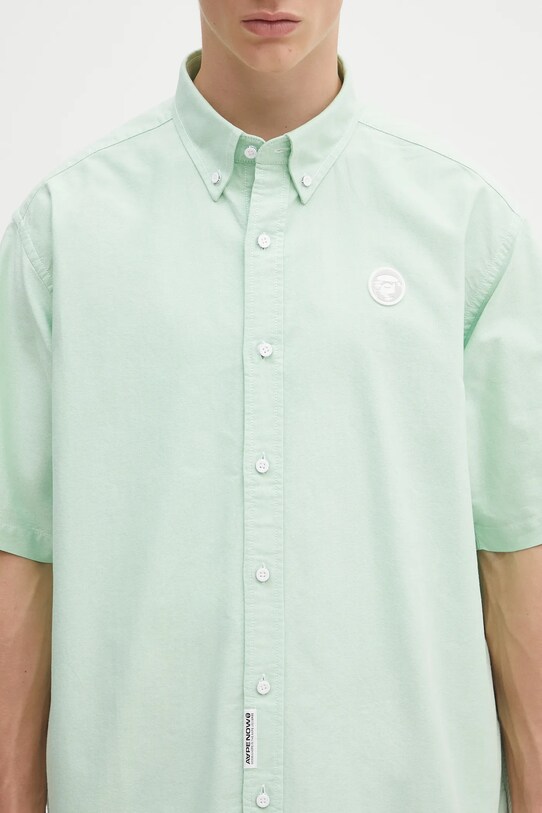 Pamučna košulja AAPE Now Short zelena AAPSRM8516XAO