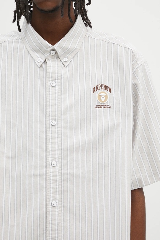 Βαμβακερό πουκάμισο AAPE Now Short μπεζ AAPSRM8517XXO