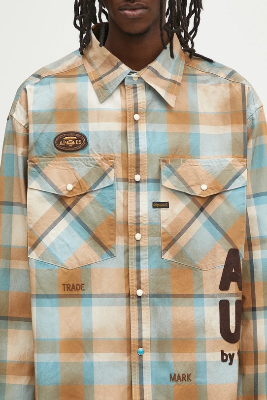 Бавовняна сорочка AAPE Main Long бежевий AAPSTM8522XXO