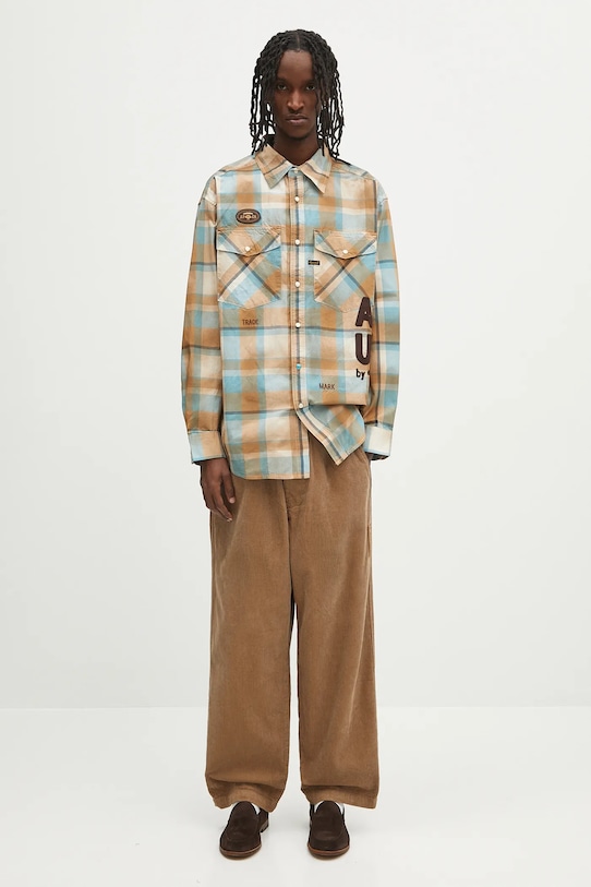 Бавовняна сорочка AAPE Main Long AAPSTM8522XXO бежевий