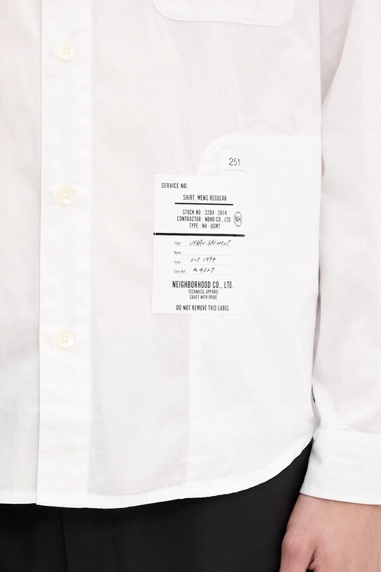 NEIGHBORHOOD koszula bawełniana Plain Shirt Ls biały 251SPNH.SHM03