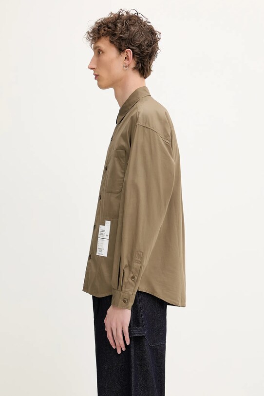 NEIGHBORHOOD koszula bawełniana Plain Shirt Ls 251SPNH.SHM03 brązowy SS25