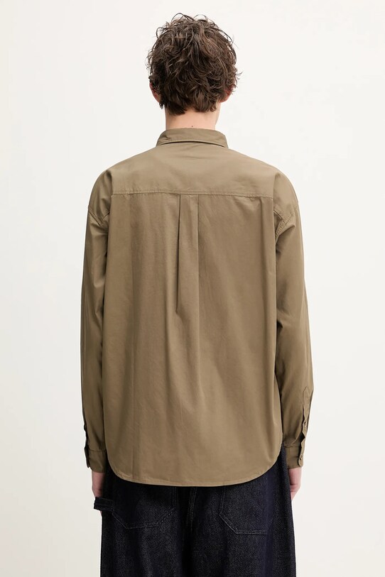 Odzież NEIGHBORHOOD koszula bawełniana Plain Shirt Ls 251SPNH.SHM03 brązowy
