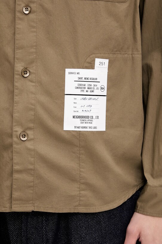 NEIGHBORHOOD koszula bawełniana Plain Shirt Ls brązowy 251SPNH.SHM03