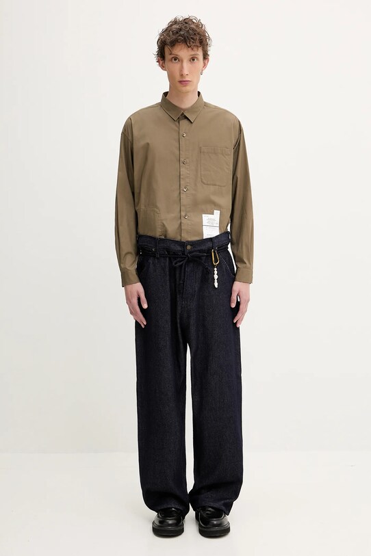 NEIGHBORHOOD koszula bawełniana Plain Shirt Ls 251SPNH.SHM03 brązowy