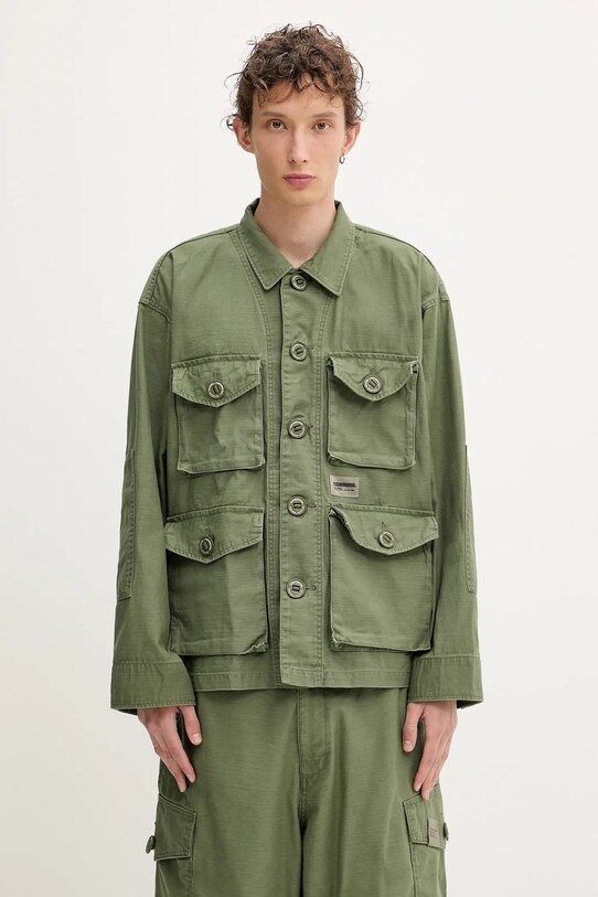 Bavlněná košile NEIGHBORHOOD Bdu Shirt Ls regular zelená 251SPNH.SHM04