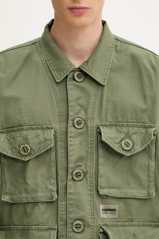 Bavlněná košile NEIGHBORHOOD Bdu Shirt Ls zelená 251SPNH.SHM04