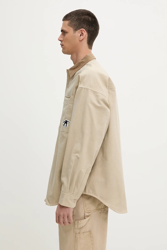 Dvostrana košulja-jakna AAPE Main Long Sleeve AAPSTM8502XXN bež SS25