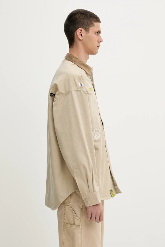 Dvostrana košulja-jakna AAPE Main Long Sleeve bež AAPSTM8502XXN