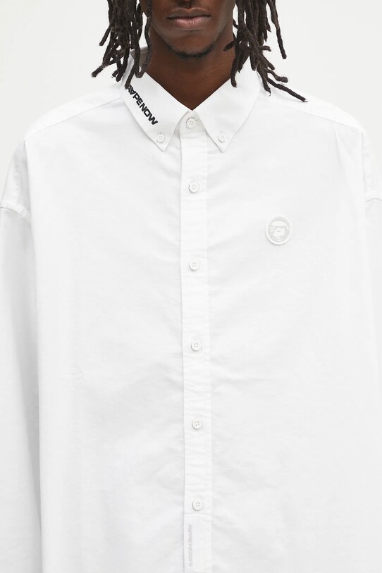 AAPE koszula bawełniana Now Long Sleeve biały AAPSTM8496XXN