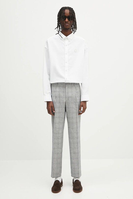 Памучна риза AAPE Now Long Sleeve AAPSTM8496XXN бял