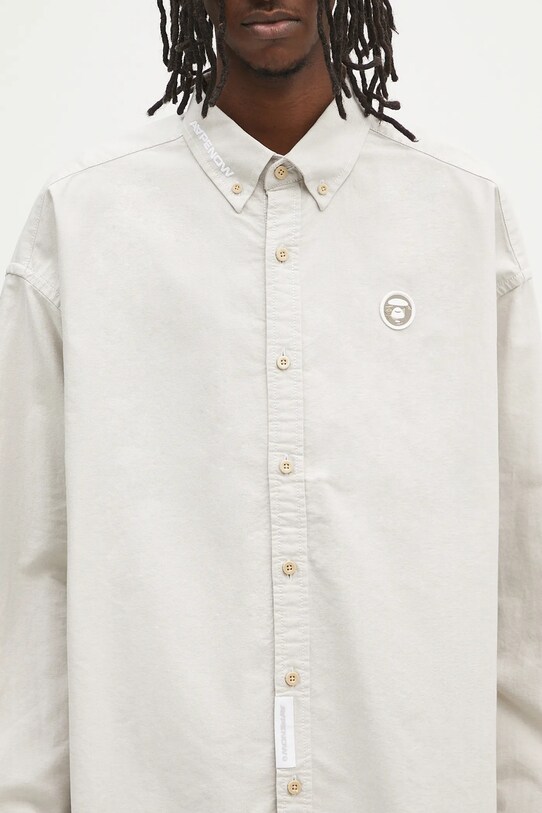 Памучна риза AAPE Now Long Sleeve бежов AAPSTM8496XAN
