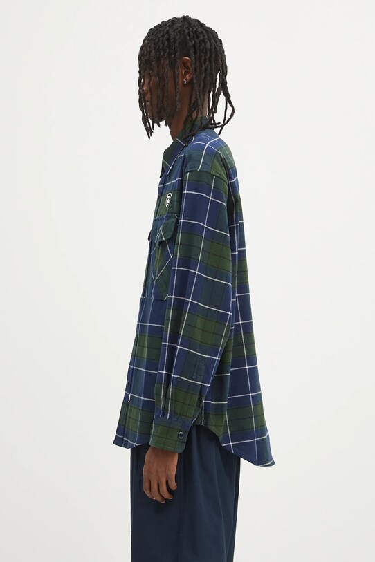 AAPE koszula bawełniana Now Long Sleeve AAPSTM8498XXN granatowy SS25