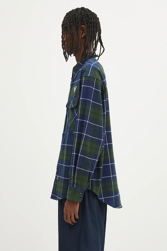 AAPE camicia in cotone Now Long Sleeve AAPSTM8498XXN blu navy SS25