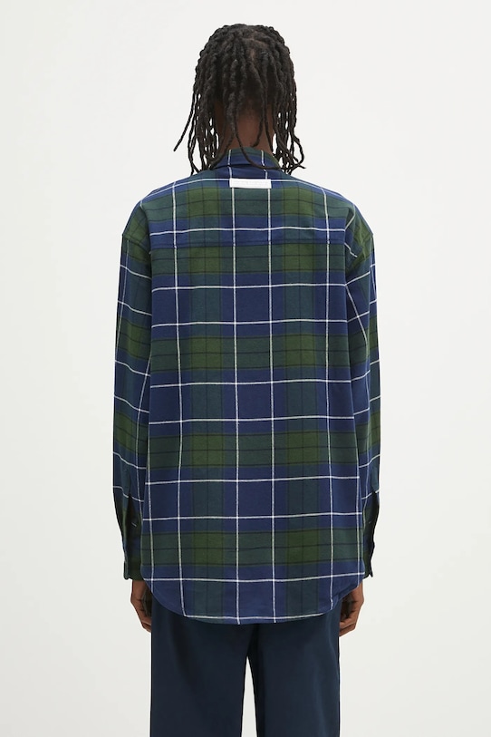 Abbigliamento AAPE camicia in cotone Now Long Sleeve AAPSTM8498XXN blu navy